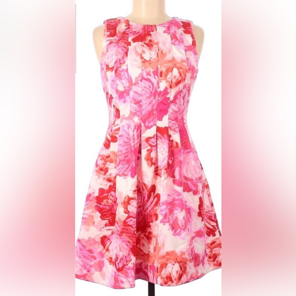 Jessica Howard Floral Pink and Red Dress